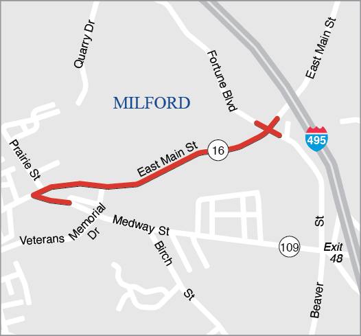 MILFORD: REHABILITATION ON ROUTE 16, FROM ROUTE 109 TO BEAVER STREET